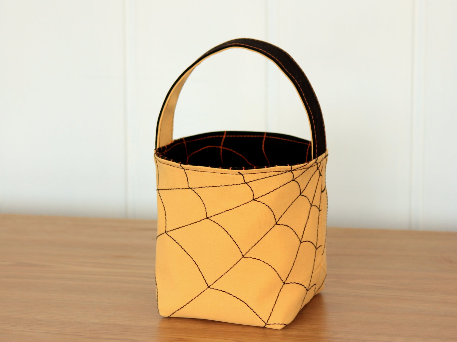 Spider web patterned basket for Halloween decoration pattern by NatkoPatterns