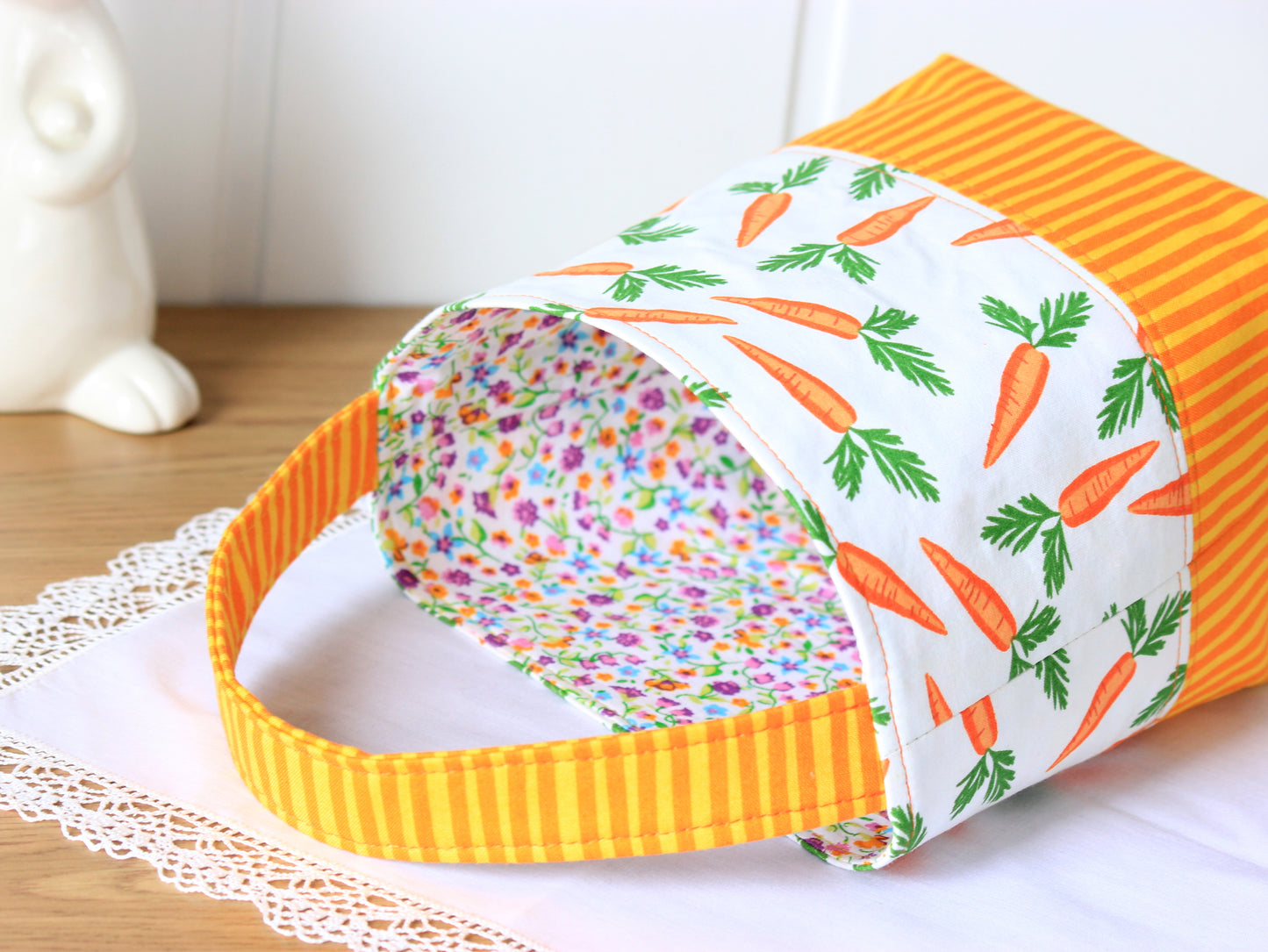 Fabric Easter basket, PDF sewing pattern by NatkoPatterns