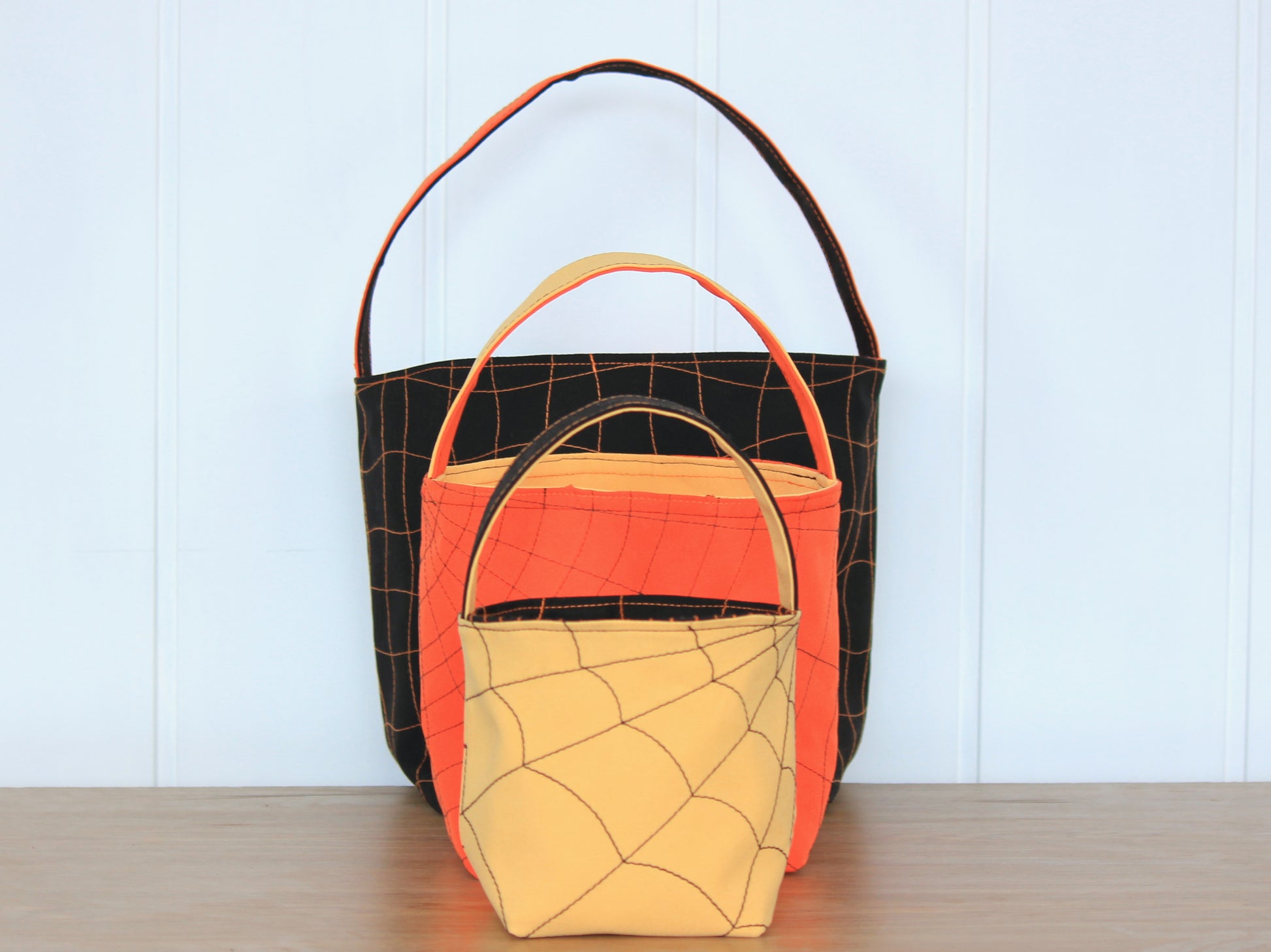 Halloween baskets in three sizes – perfect for candy and decor - easy sewing for beginners