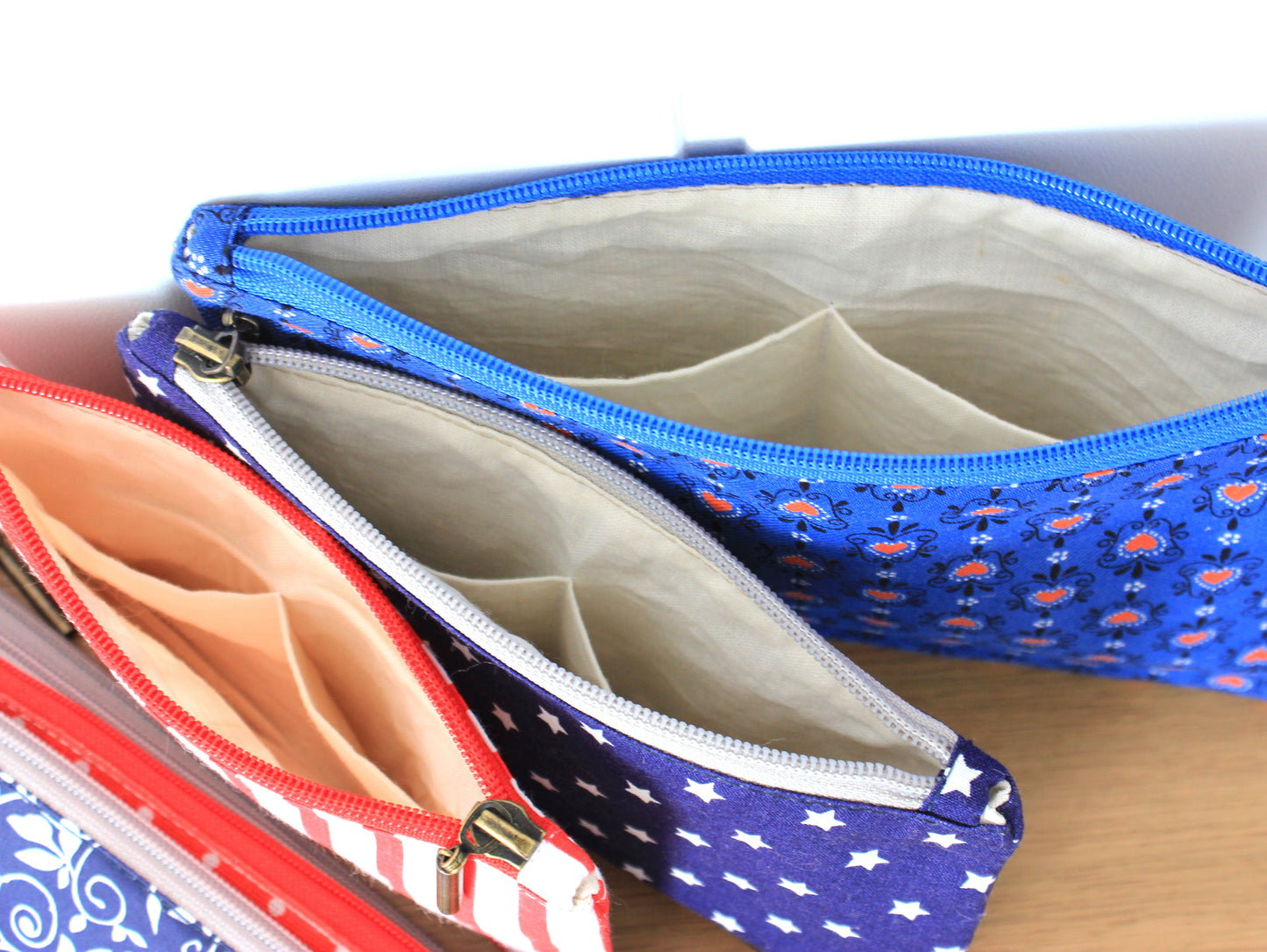 Zipper pouch with 2 pockets inside - sewing pattern PDF by NatkoPatterns
