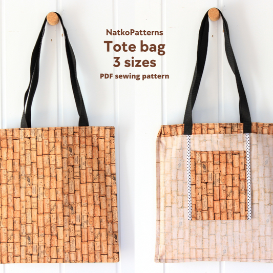Tote bag front and back viewpatterns by NatkoPatterns