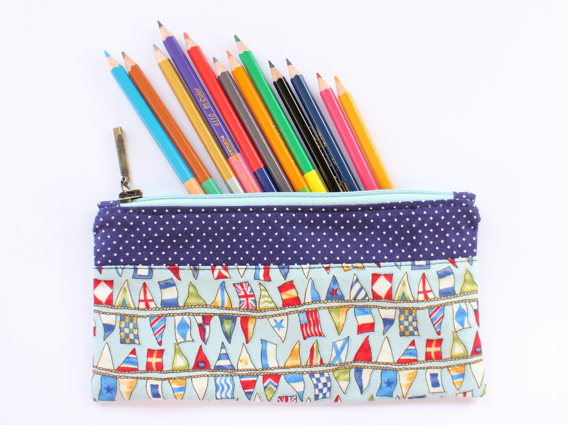 Zipper pencil case open with pens inside – perfect school accessories