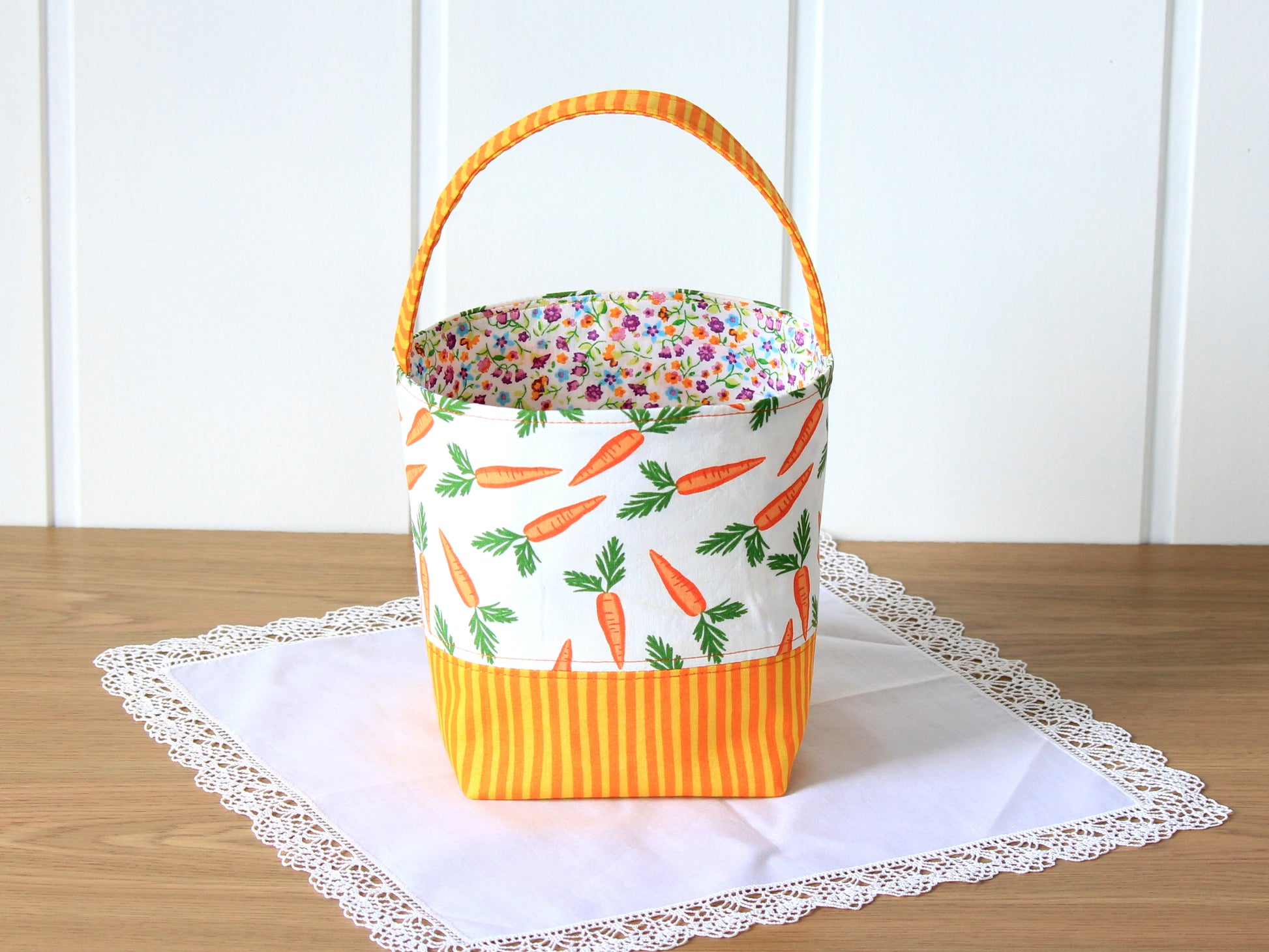 Easter basket filled with gifts and eggs – holiday DIY by NatkoPatterns