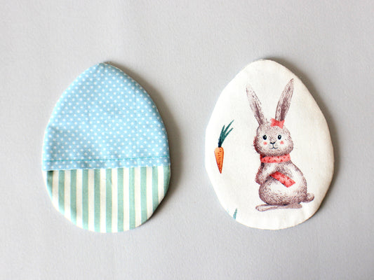 Close-up of stitched back of egg – smooth seam finish